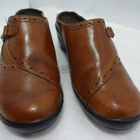 𝅺wear Ever Briana Womens Size 8.5 Brown Slip On Cushioned Designer Clog Shoes - Picture 7 of 7